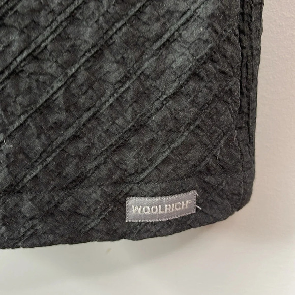 WOOLRICH Crinkle Surplice V-neck Dress Black Short Sleeve Knee Length Size XS - Picture 6 of 12